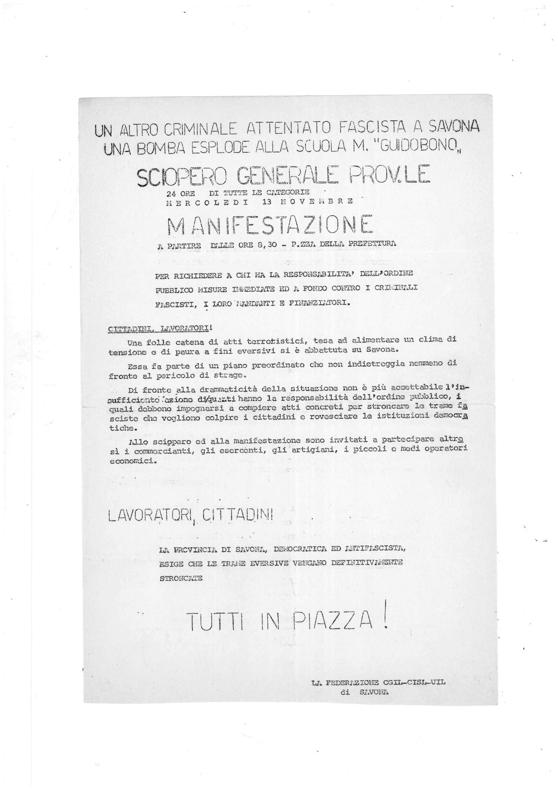 12 o 13 -11-1974 VOLANTINO CGIL-CISL-UIL